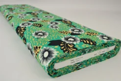 Viscose – Flower art green