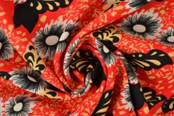 Viscose – Flower art red