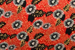 Viscose – Flower art red