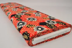 Viscose – Flower art red