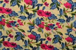 Viscose – Flower branch champagne