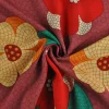 Viscose – Flower drawing on dark oldpink