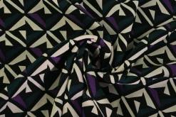 Viscose – Geo lines purple & black