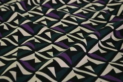 Viscose – Geo lines purple & black