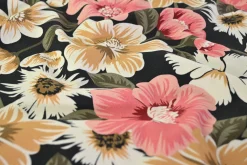 Viscose met stretch – Bloom noir