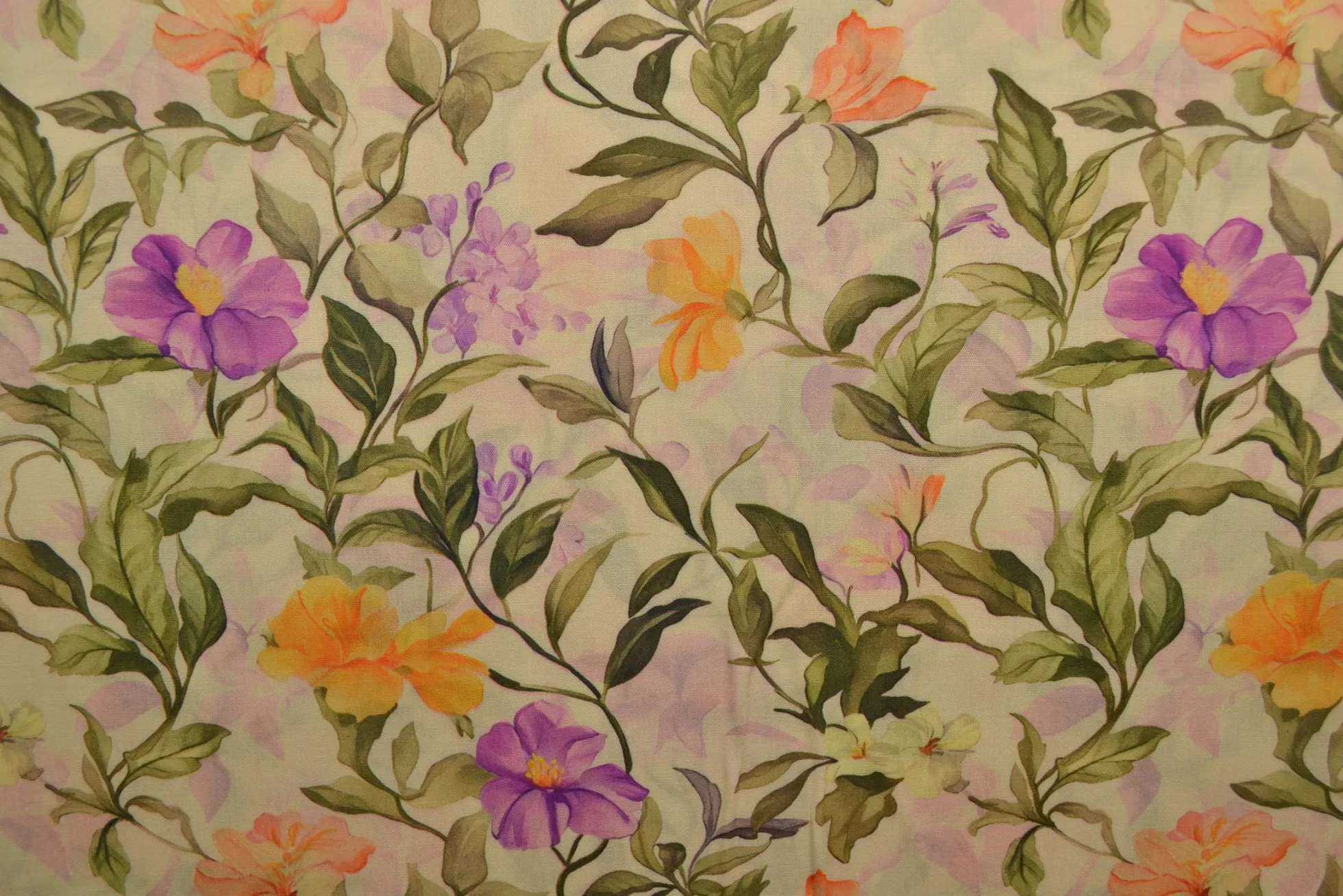 Viscose – Romantic garden beige