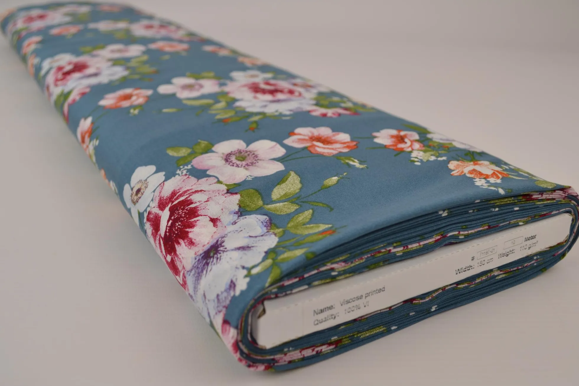 Viscose – Secret roses old blue