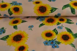 Viscose  – Sunflower on baby pink