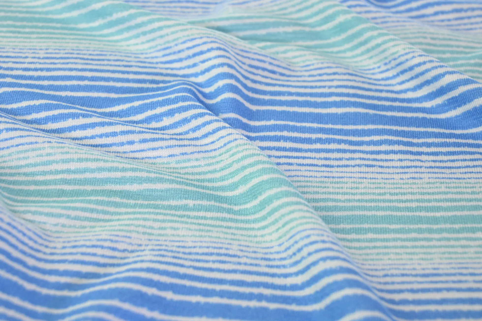 Viscose tricot – Aqua Coastal Lines