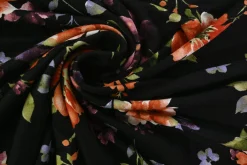 Viscose tricot – Black Autumn Bloom
