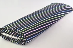 Viscose tricot – Black Pastel Stripes