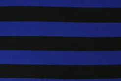 Viscose tricot – Blauw en zwart gestreept