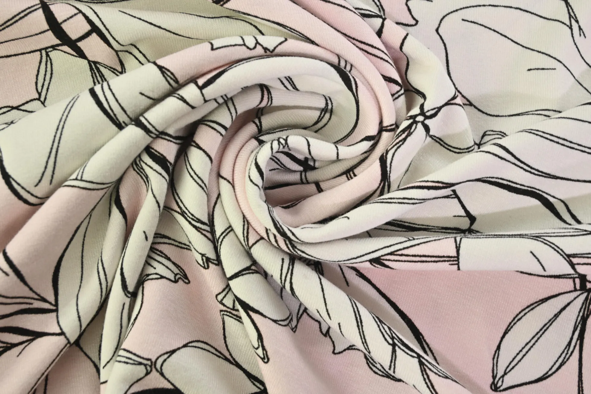 Viscose tricot – Blush Botanical Sketch