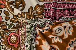 Viscose tricot – Boho bloom olive