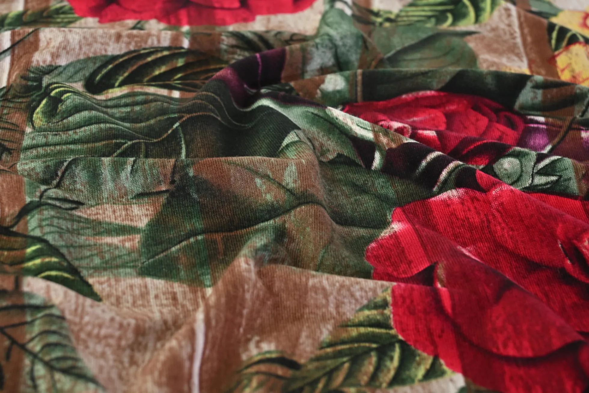 Viscose tricot – Burgundy Vintage Bloom
