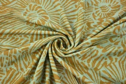 Viscose tricot – Desert petal dark ochre & light denim