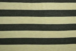 Viscose tricot  – Ecru en donkergrijs gestreept