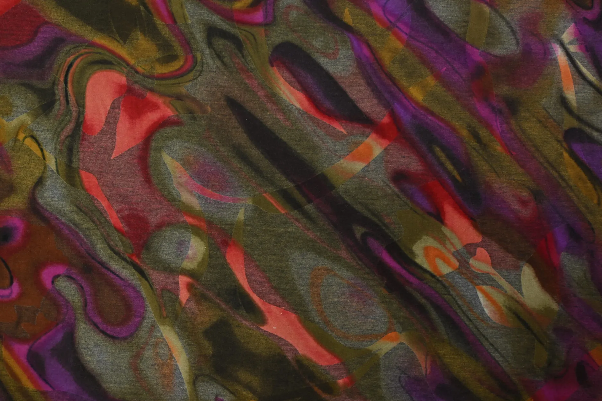 Viscose tricot – Flockprint – Autumn flow