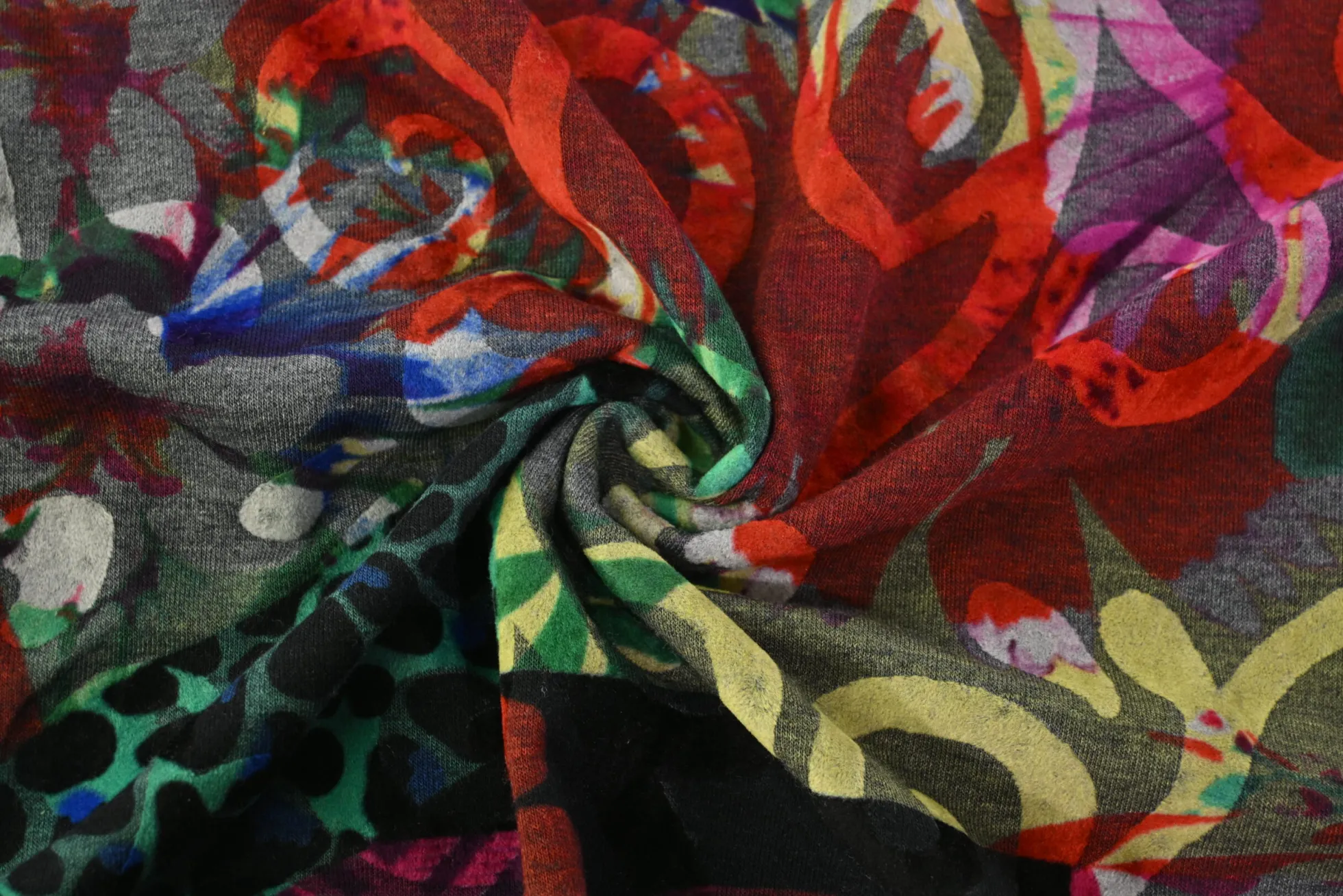 Viscose tricot – Flockprint – Bohemian patchwork