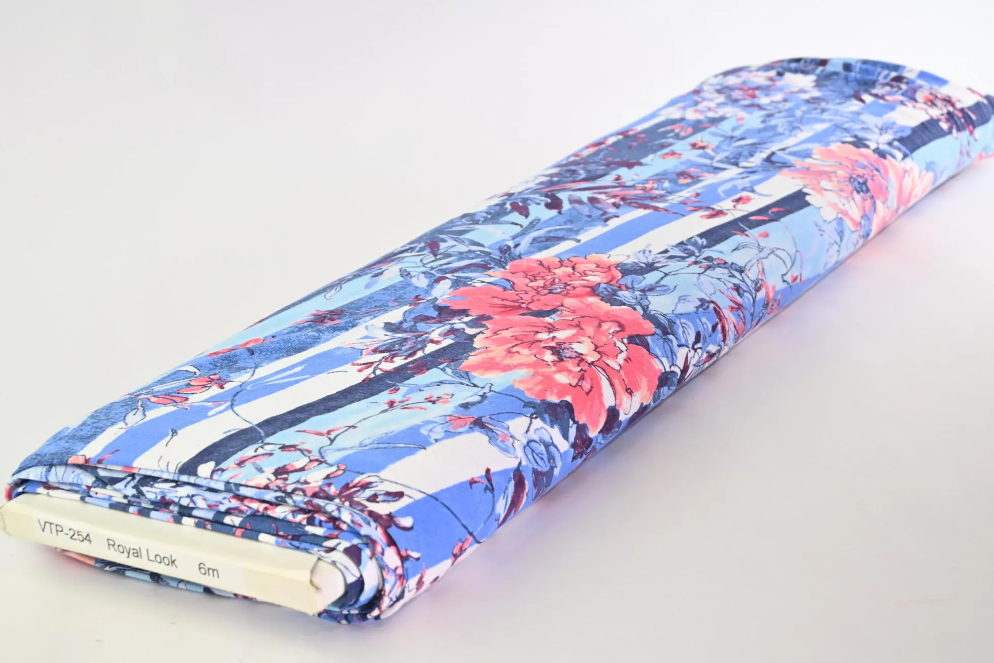 Viscose tricot – Floral Nautical Stripes