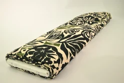 Viscose tricot – Jungle noir olive on champagne