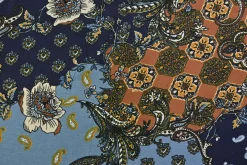 Viscose tricot – Navy Paisley Bloom