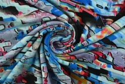 Viscose tricot – Neon Digital Glitch