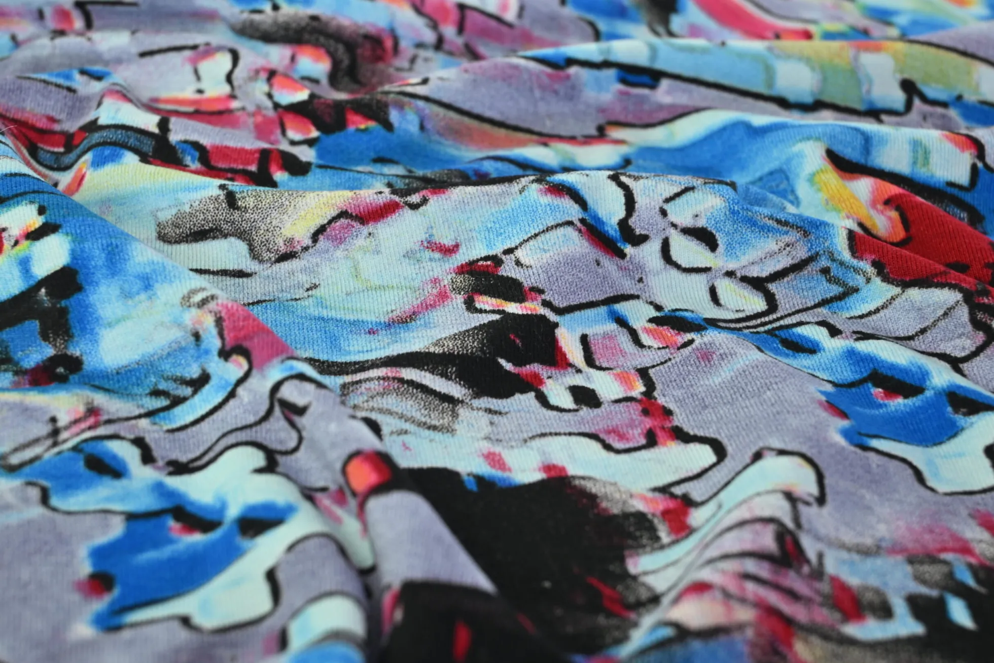 Viscose tricot – Neon Digital Glitch