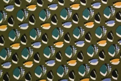 Viscose tricot – Olive Butterfly Dance