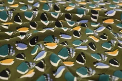 Viscose tricot – Olive Butterfly Dance