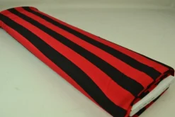Viscose tricot – Rood en zwart gestreept