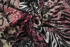 Viscose tricot wooltouch – Animal pink