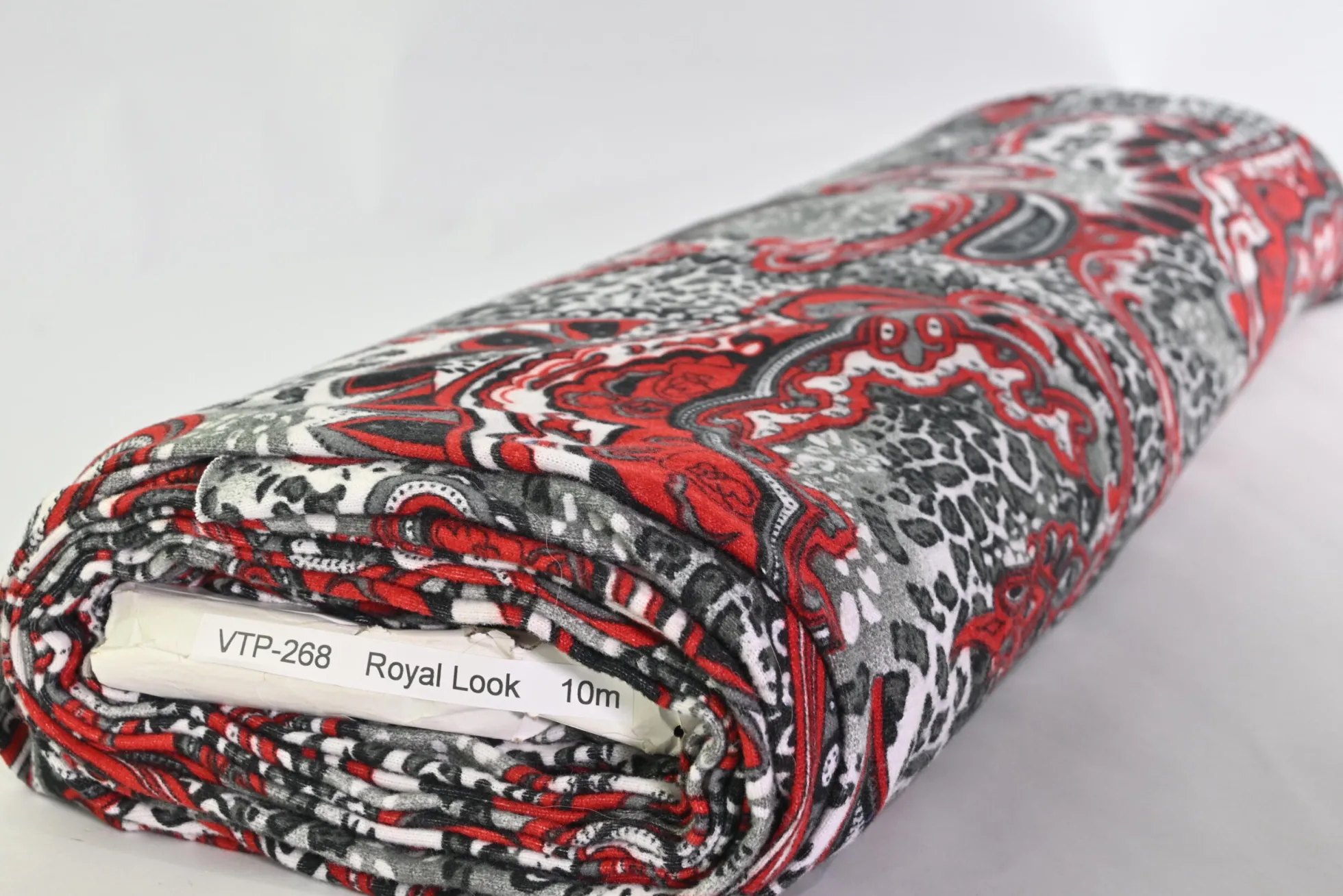 Viscose tricot wooltouch – Paisley red
