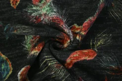 Viscose tricot wooltouch – Red feathers