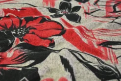 Viscose tricot wooltouch – Red blossom