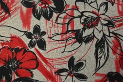 Viscose tricot wooltouch – Red blossom