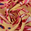 Viscose – Tropical flower pink on beige