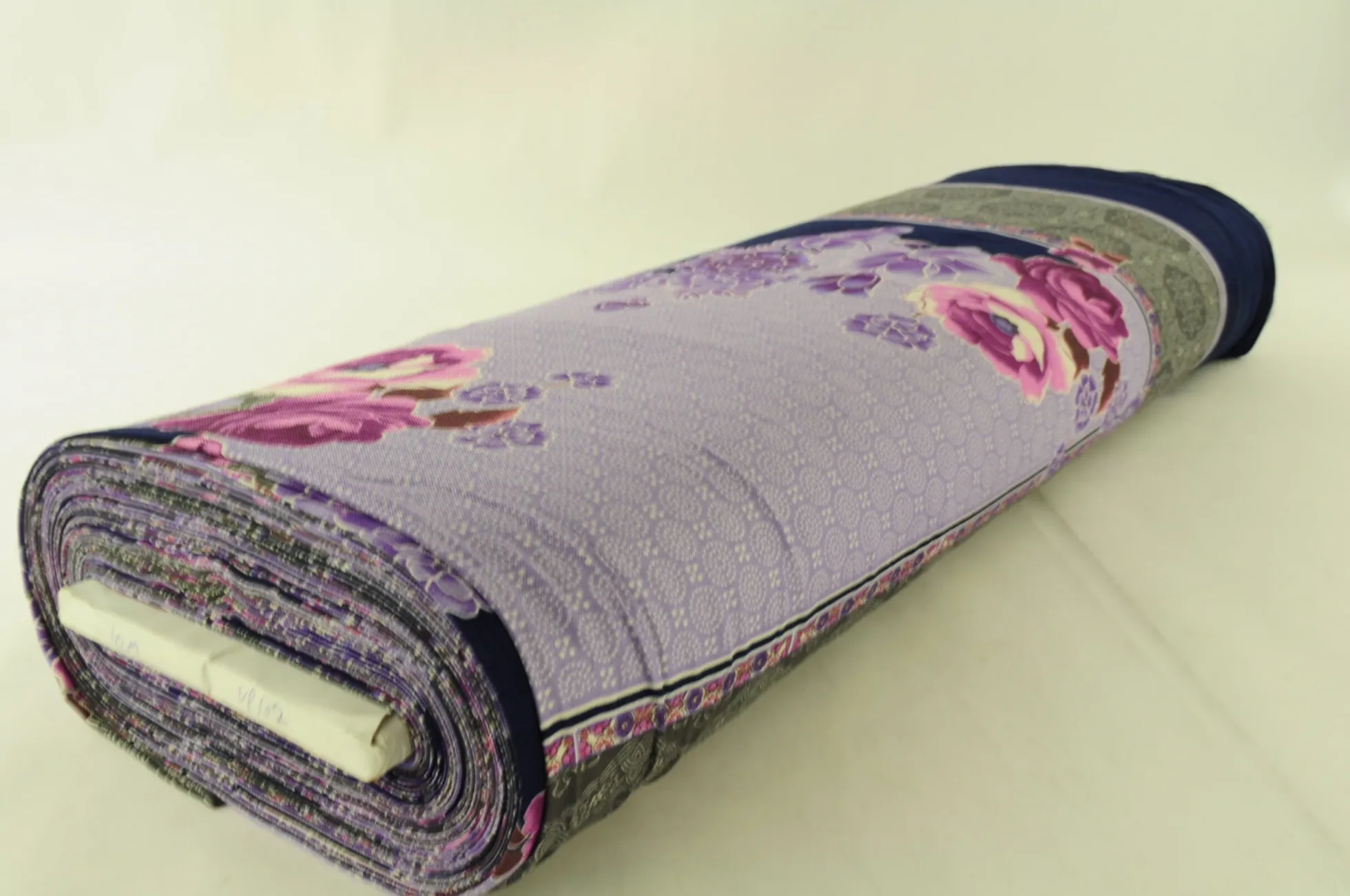 Viscose twill – Purple flower panel 85cm