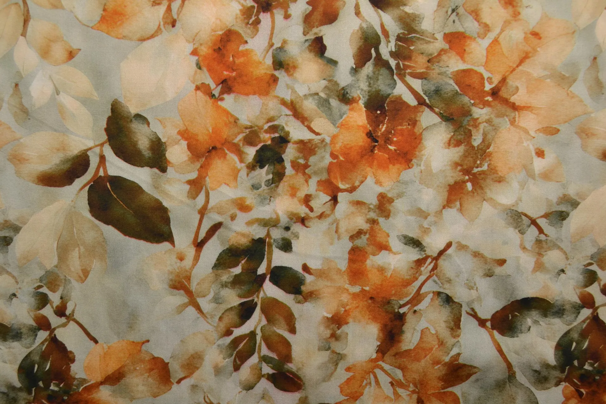 Viscose – Watercolor leaves beige