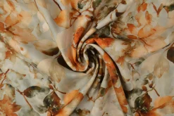 Viscose – Watercolor leaves beige