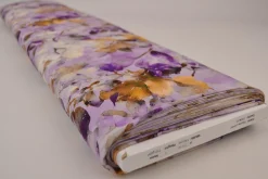 Viscose – Watercolor leaves lilac