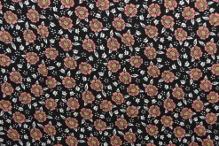 Viscose – Wild flowers old pink on black