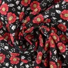 Viscose – Wild flowers red on black