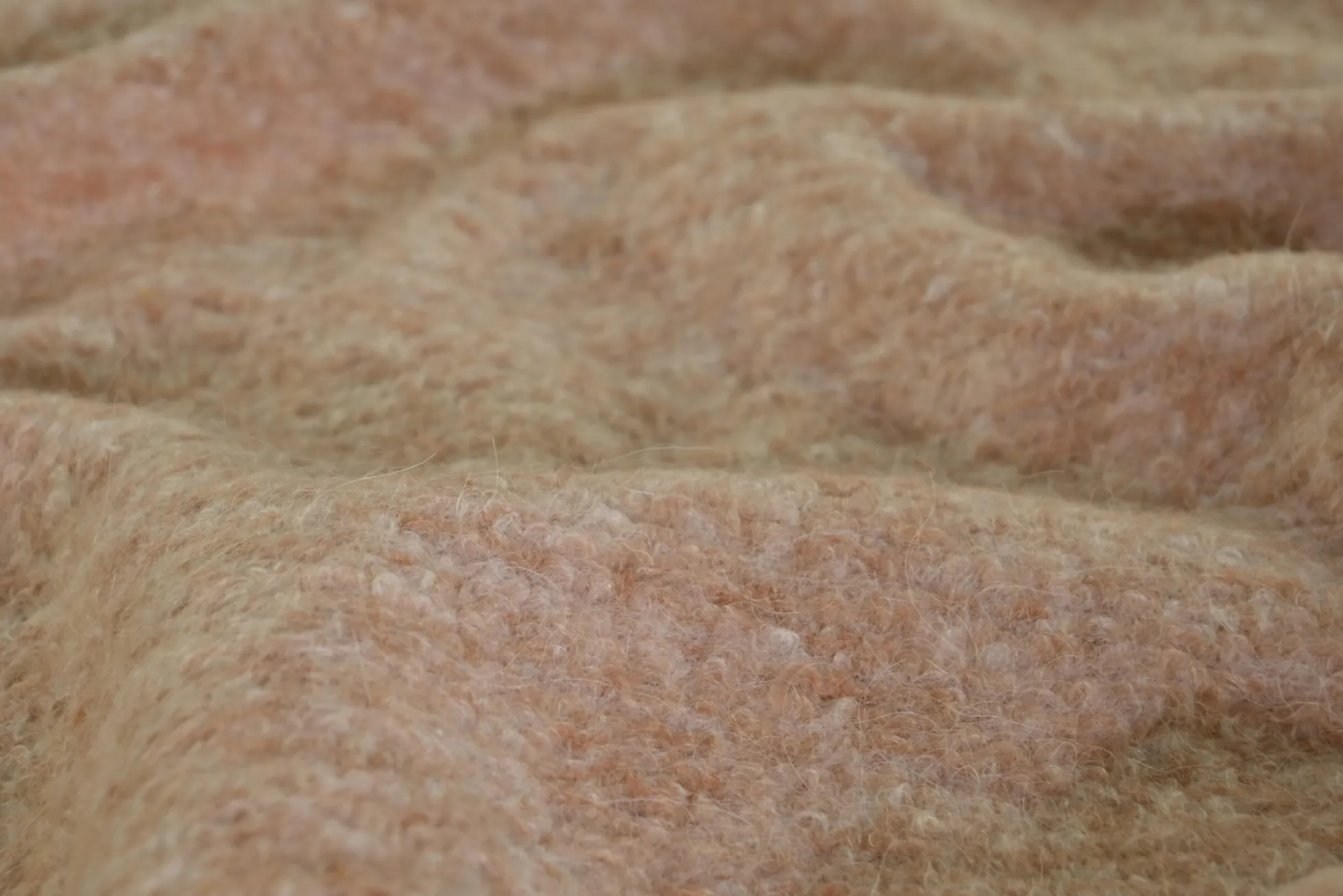 Wollen stof bouclé – Beige & ecru melange