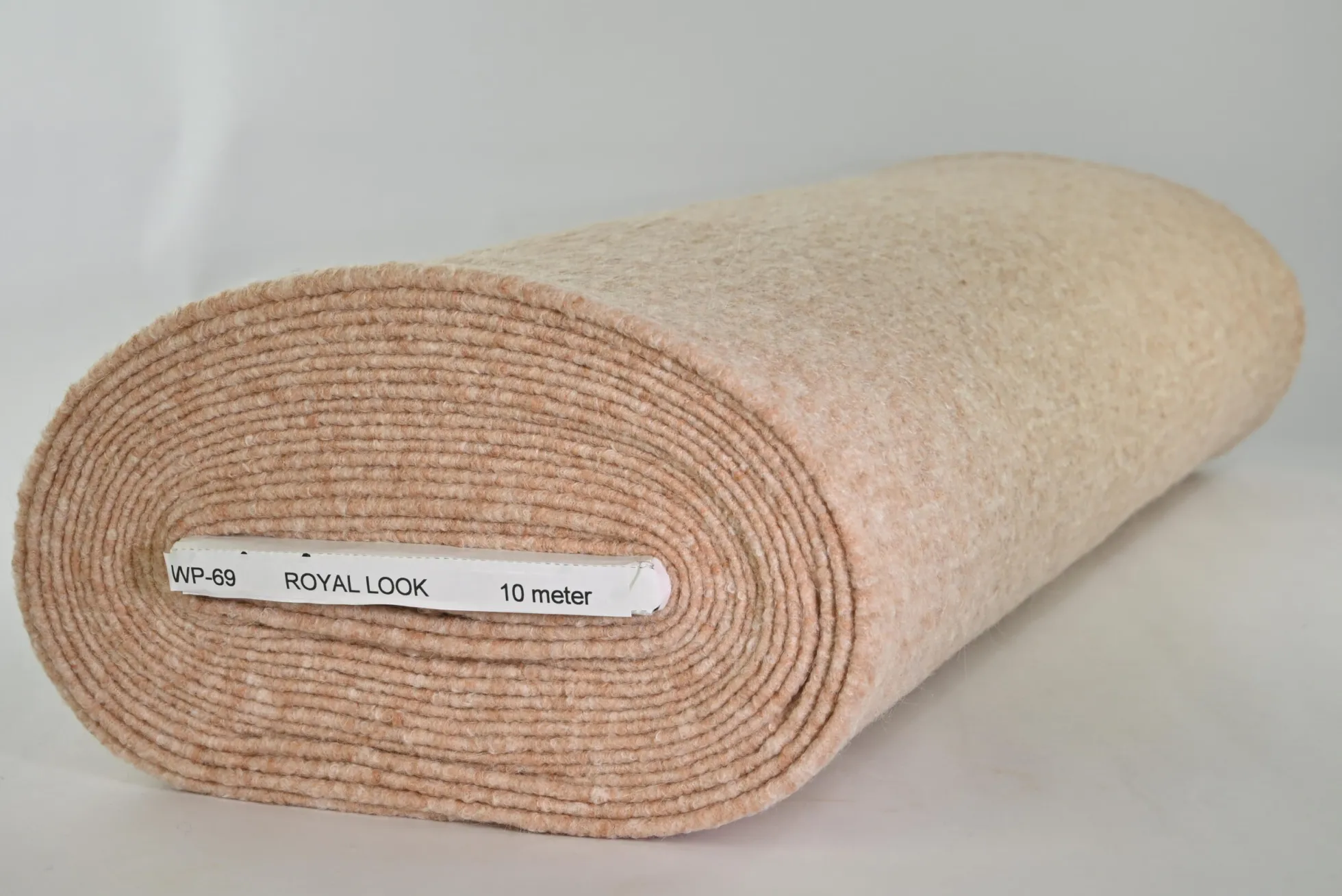 Wollen stof bouclé – Beige & ecru melange