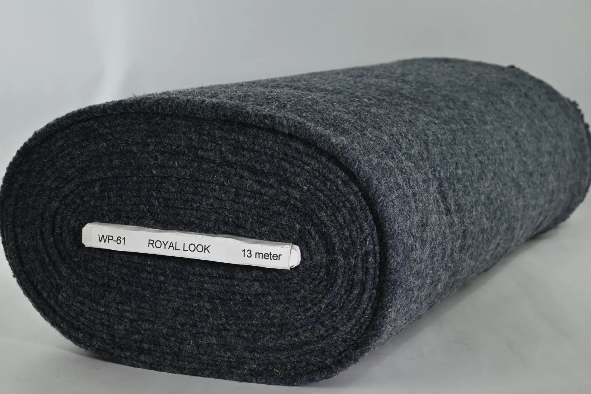 Wollen stof bouclé – Navy & donkergrijs knitted