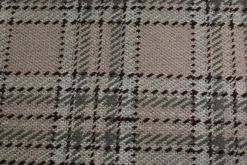 Wollen stof bouclé – Poederroze, grijs & bruin ruit