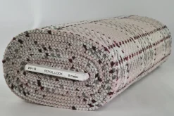 Wollen stof bouclé – Poederroze, grijs & bruin ruit