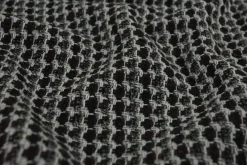 Wollen stof – Grijs & zwart weeflook knitted