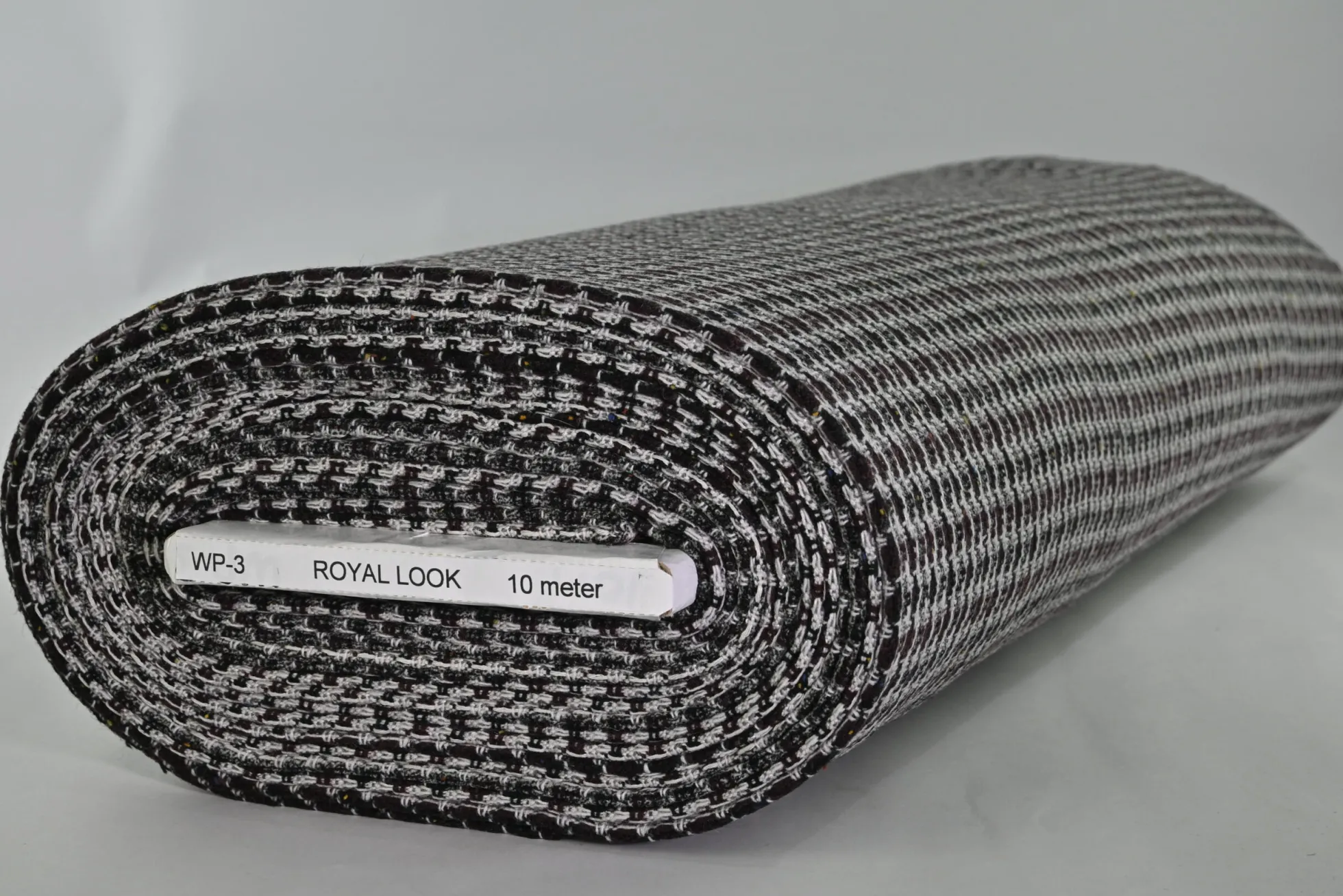 Wollen stof – Grijs & zwart weeflook knitted